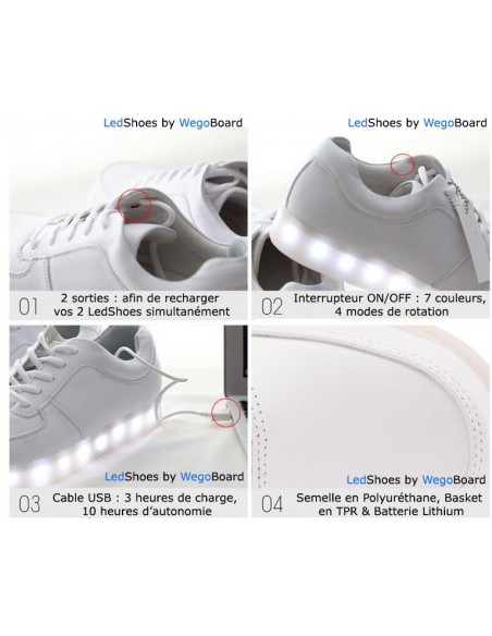 Chaussure led montante - Blanche