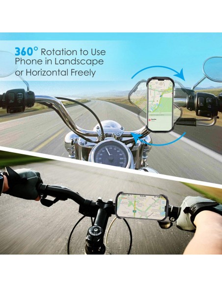 Support Téléphone Universel pour Trottinette/Vélo Anti-Vibrations en Silicone Rotatif à 360°